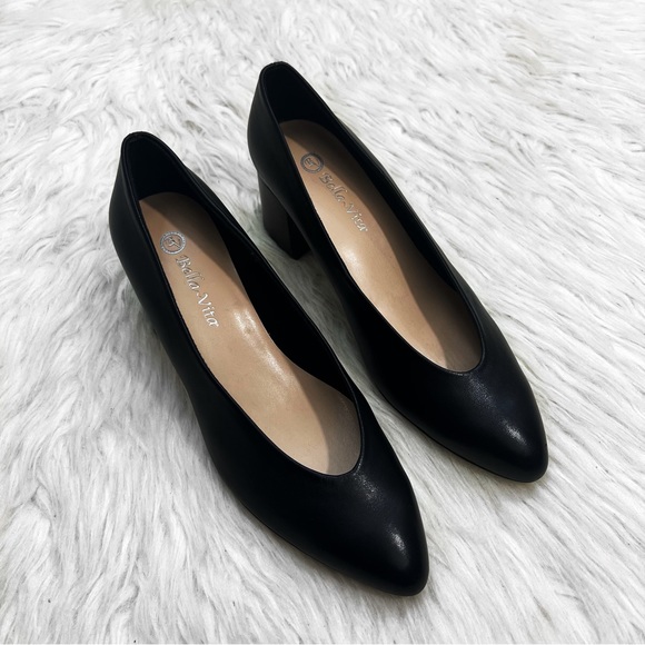 Bella Vita Nara Block Heel Pump Almond Toe Classic Black Size 11 Medium Width - Picture 2 of 10